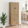 vidaXL Highboard mit Schubladen 2 pcs Artisan-Eiche Holzwerkstoff