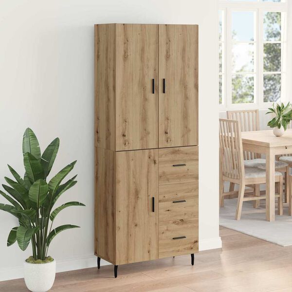 vidaXL Highboard mit Schubladen 2 pcs Artisan-Eiche Holzwerkstoff