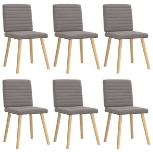 vidaXL Esszimmerst&uuml;hle 6 Stk. Taupe Stoff