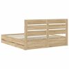 vidaXL Bettrahmen Sonoma-Eiche 200 x 200 cm Ingenieurs Holz