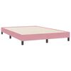 vidaXL Boxspringbett mit Matratze & LED Rosa 140x220 cm Samt