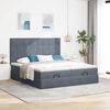 vidaXL Ottoman-Bett mit Matratzen Dunkelgrau 160x200 cm Samt