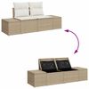 vidaXL Gartensofa-set mit Speicher 7 pcs Beige und Creme Poly Rattan