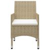 vidaXL 3-tlg. Garten-Essgruppe Beige Poly Rattan und Glas