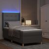vidaXL Boxspringbett mit Matratze mit LED Hellgrau 80 x 200 cm Stoff