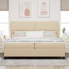 vidaXL Boxspringbett mit Matratze Creme 200 x 200 cm Stoff