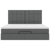 vidaXL Ottoman-Bett mit Matratze Dunkelgrau 160x200 cm Stoff