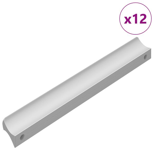 vidaXL Griff Uni 12 pcs Silber 105,7 x 7,4 x 15,5 mm Aluminium