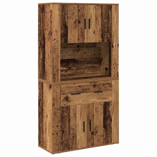 vidaXL Highboard mit Schubladen Altholz 80 x 33 x 150 cm Holzwerkstoff