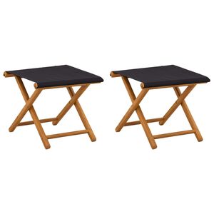 vidaXL Liegestuhl 2 pcs Massives Eukalyptus Holz Schwarz