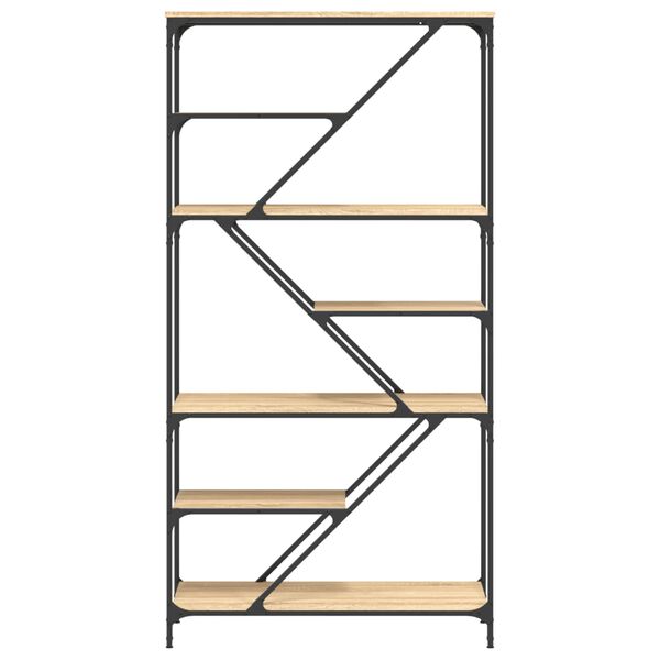 vidaXL B&uuml;cherregal Sonoma-Eiche 91x36x176 cm Holzwerkstoff und Stahl