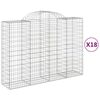 vidaXL Gabionen mit Hochbogen 18Stk. 200x50x140/160cm Verzinktes Eisen