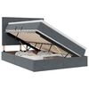 vidaXL LED-Speicherbett mit Matratze Dunkelgrau 140 x 200 cm Samt