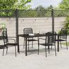 vidaXL Garten Essgruppe 5 pcs Schwarz Pulverbeschichteter Stahl