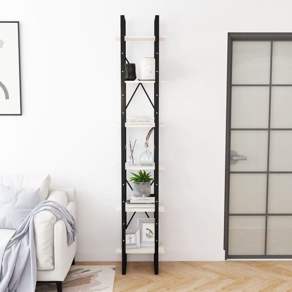 vidaXL Standregal Hoch Weiß 40x30x210 cm Massivholz Kiefer