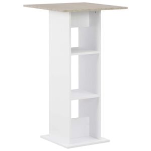 vidaXL Bartisch Wei&szlig; und Beton 60x60x110 cm