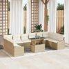 vidaXL Garten-Sofa-Set mit Kissen mit Speicher 11 pcs Beige und Creme
