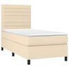 vidaXL Boxspringbett mit Matratze Creme 80x200 cm Stoff
