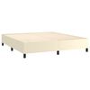 vidaXL Boxspringbett mit Matratze & LED Creme 180x200 cm Kunstleder