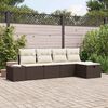 vidaXL Gartensofa-set mit Kissen 5 pcs Braun Poly-Rattan
