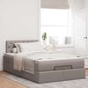 vidaXL Ottomane Bett mit Matratze & LEDs Taupe 120x190 cm Stoff