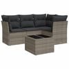 vidaXL 5-tlg. Garten-Sofagarnitur mit Kissen Grau Poly Rattan