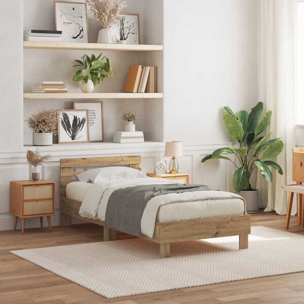 vidaXL Bettgestell Artisan-Eiche 90 x 200 cm Holzwerkstoff