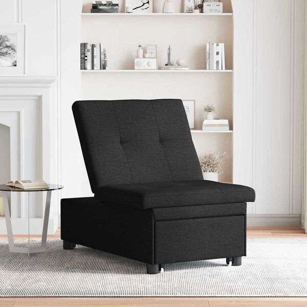 vidaXL Schlafsofa Ausziehbar Schwarz 194 x 50 x 82 cm Stoff