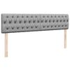vidaXL Ottoman-Bett mit Matratzen & LEDs Hellgrau 180x200 cm Stoff