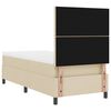 vidaXL Boxspringbett mit Matratze mit LED Creme 100 x 200 cm Stoff