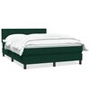 vidaXL Boxspringbett mit Matratze Dunkelgr&uuml;n 160x210 cm Samt