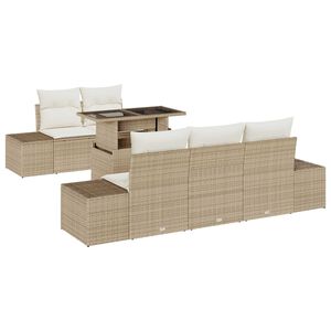 vidaXL Sofa Set mit Kissen 6 pcs Beige und Creme Poly-Rattan
