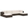 vidaXL Modular-Sofa-Mittelteil 1 Stk. + Auflagen Poly Rattan Braun