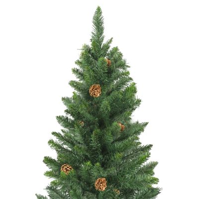vidaXL Künstlicher Weihnachtsbaum mit Kiefernzapfen Grün 180 cm