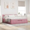 vidaXL Ottoman-Bett mit Matratzen & LEDs Rosa 200x200 cm Samt