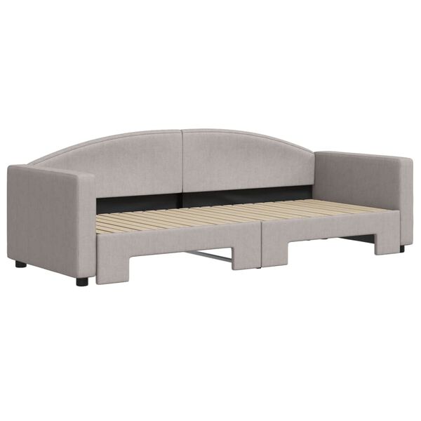 vidaXL Tagesbett Ausziehbar Taupe 80x200 cm Stoff