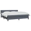 vidaXL Boxspringbett mit Matratze Dunkelgrau 180x210 cm Samt