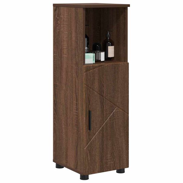 vidaXL Badezimmerschrank mit T&uuml;r Braun Eichen-Optik 30 x 35 x 95 cm