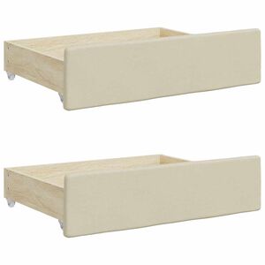 vidaXL Bettschubladen 2 Stk. Creme Holzwerkstoff und Kunstleder