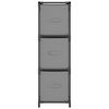 vidaXL Lagerschrank mit 3 Stoff-Schubladen Grau 34x34x101 cm Stahl
