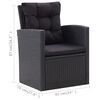 vidaXL 6-tlg. Garten-Lounge-Set mit Kissen Poly Rattan Schwarz
