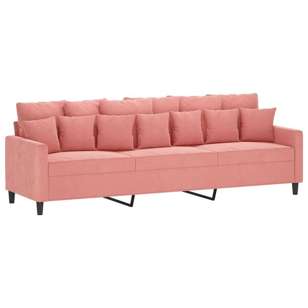 vidaXL 3-Sitzer-Sofa Rosa 210 cm Samt