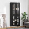 vidaXL Highboard Schwarz Eichen-Optik 69,5 x 34 x 180 cm Holzwerkstoff