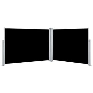vidaXL Ausziehbare Seitenmarkise Schwarz 120 x 1000 cm