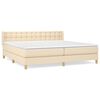 vidaXL Boxspringbett mit Matratze Creme 160x200 cm Stoff