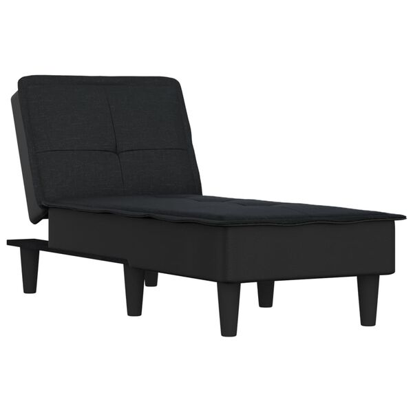 vidaXL Chaiselongue Schwarz Stoff