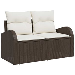 vidaXL Garten-Sofa-Set mit Kissen 8 pcs Braun, Creme 55 x 55 x 37 cm