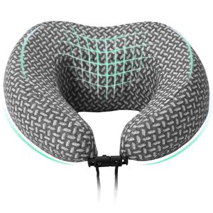 vidaXL Reisekopfkissen f&uuml;r den Nacken Grau Viscoschaum 30 x 28 x 14 cm