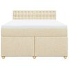 vidaXL Boxspringbett mit Matratze Creme 140x200 cm Stoff