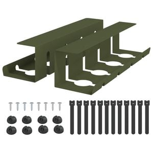 vidaXL Unter dem Schreibtisch Kabelmanagement Tray 2 Stk. Olivgr&uuml;n